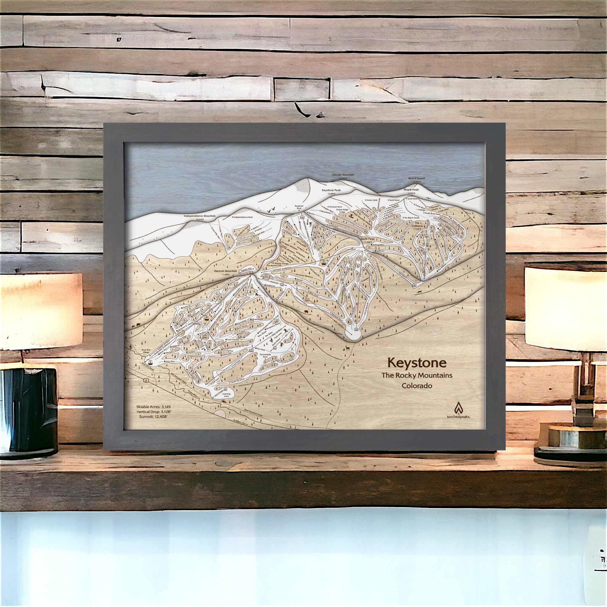Gifts for skiers, Keystone Colorado Ski Trail Map