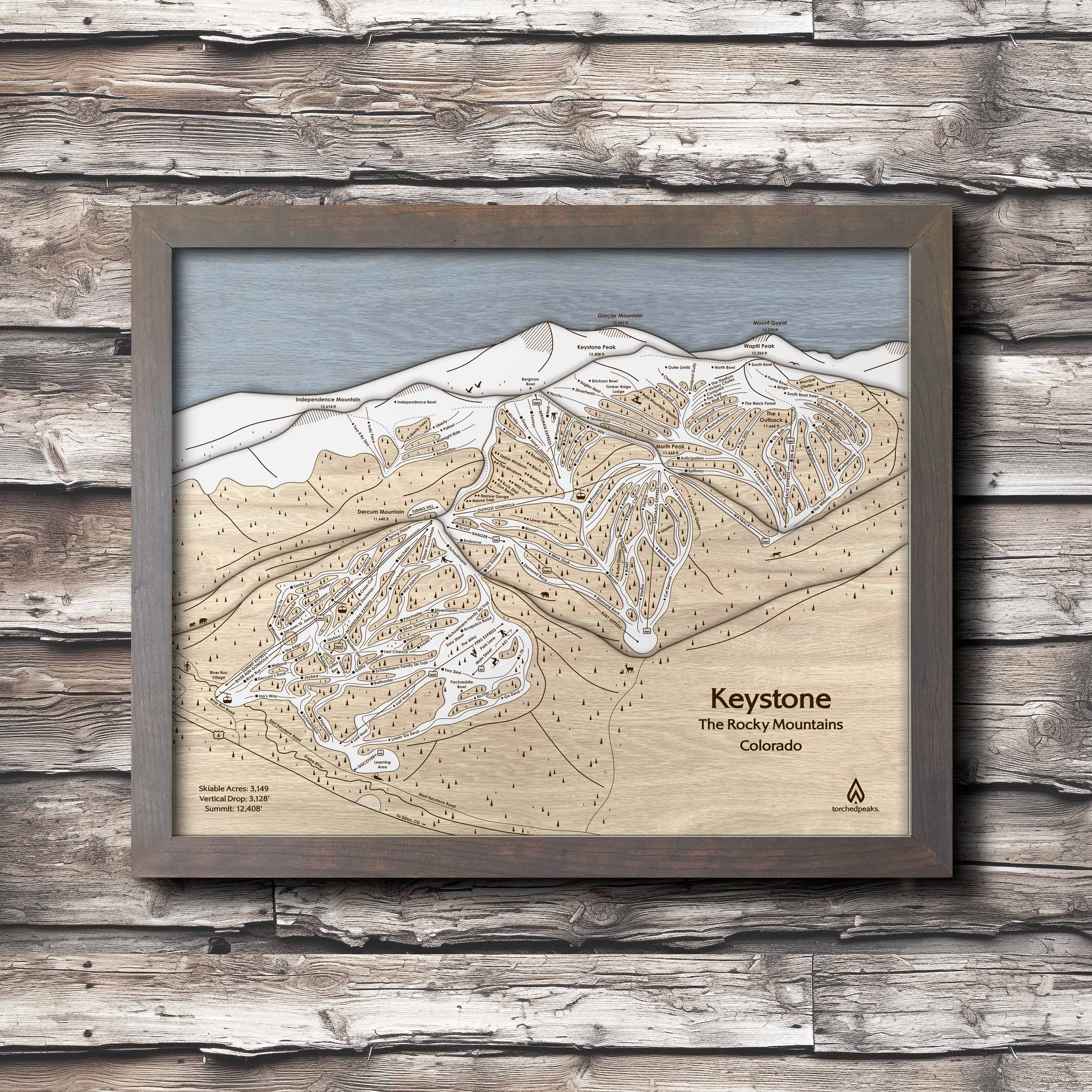 Skiing Gifts, Skiing Sign, Keystone Colorado Ski Trail Map