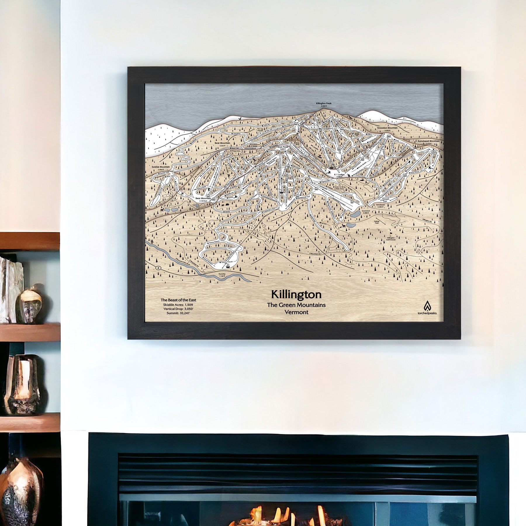 Killington Mountain 3D Wood Map