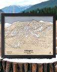 Perfect Gift for Skiers: Handcrafted wooden map of Killington Ski Resort