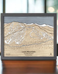 Loon Mountain Ski Resort Map Art, Wooden Mountain Art