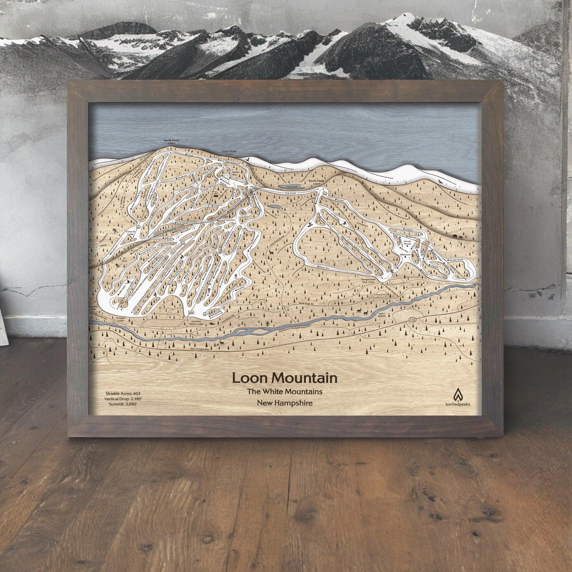 Loon Mountain NH, Skiing Art, Ski Cabin Decor