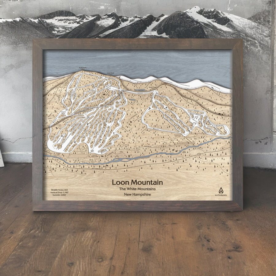 Loon Mountain NH, Skiing Art, Ski Cabin Decor