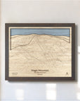 Magic Mountain Ski Trail Map, Framed Skiing Map, Wooden Ski Sign