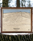 Mount Snow Wooden Ski Resort Map, Torched Peaks Ski Map Artists