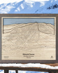 Mount Snow VT Wooden Ski Map