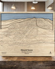 Ski Resort Map Art of Mount Snow Vermont