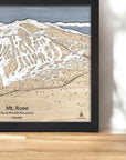 Mt Rose Ski Map, Laser-cut, Ski Decor