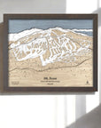 Mt Rose Ski Resort Map, 3D Wood Ski Trail Map