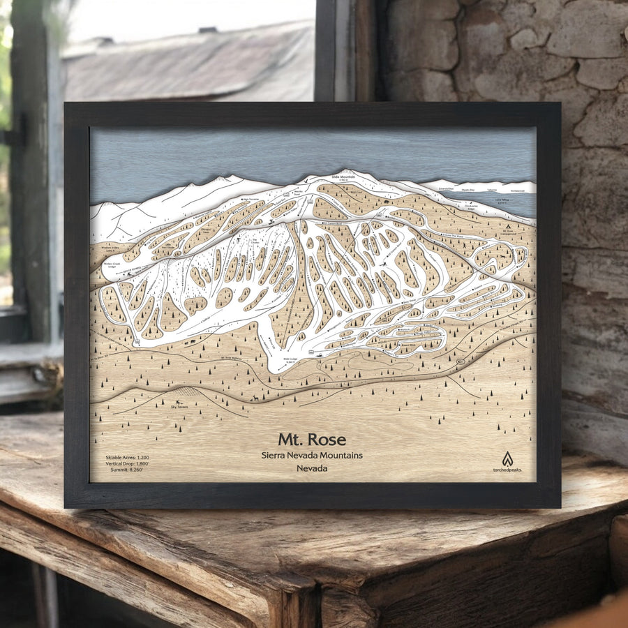 Mt Rose Ski Area, Ski Map, Home Decor, Torched Peaks