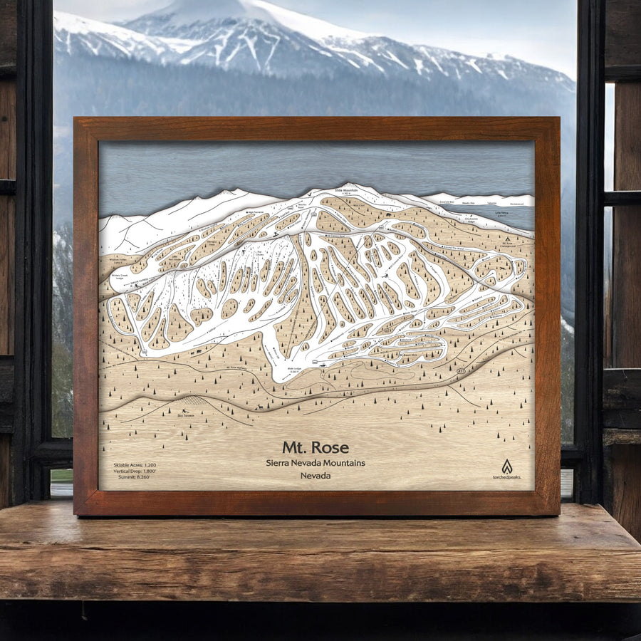 Mt Rose Map, Ski Trail Map, Lake Tahoe, Mountains, Peaks, Ski Resort