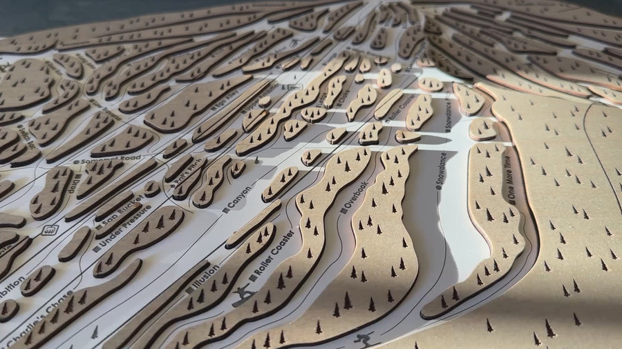 Skiing Wall Art | Laser-Cut Ski Trail Maps