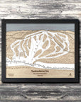 Saskadena Six (formerly Suicide Six) Ski Trail Map | 3D Wood Ski Slope Mountain Art