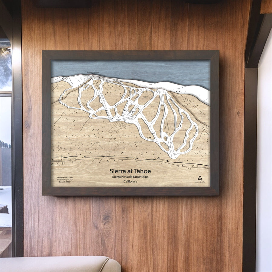 Sierra at Tahoe Ski Resort Map, Wood Ski Map