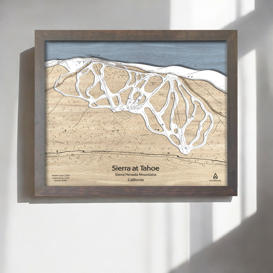 Sierra at Tahoe Ski Resort Map, Skiing Wall Art, Skiing Gift