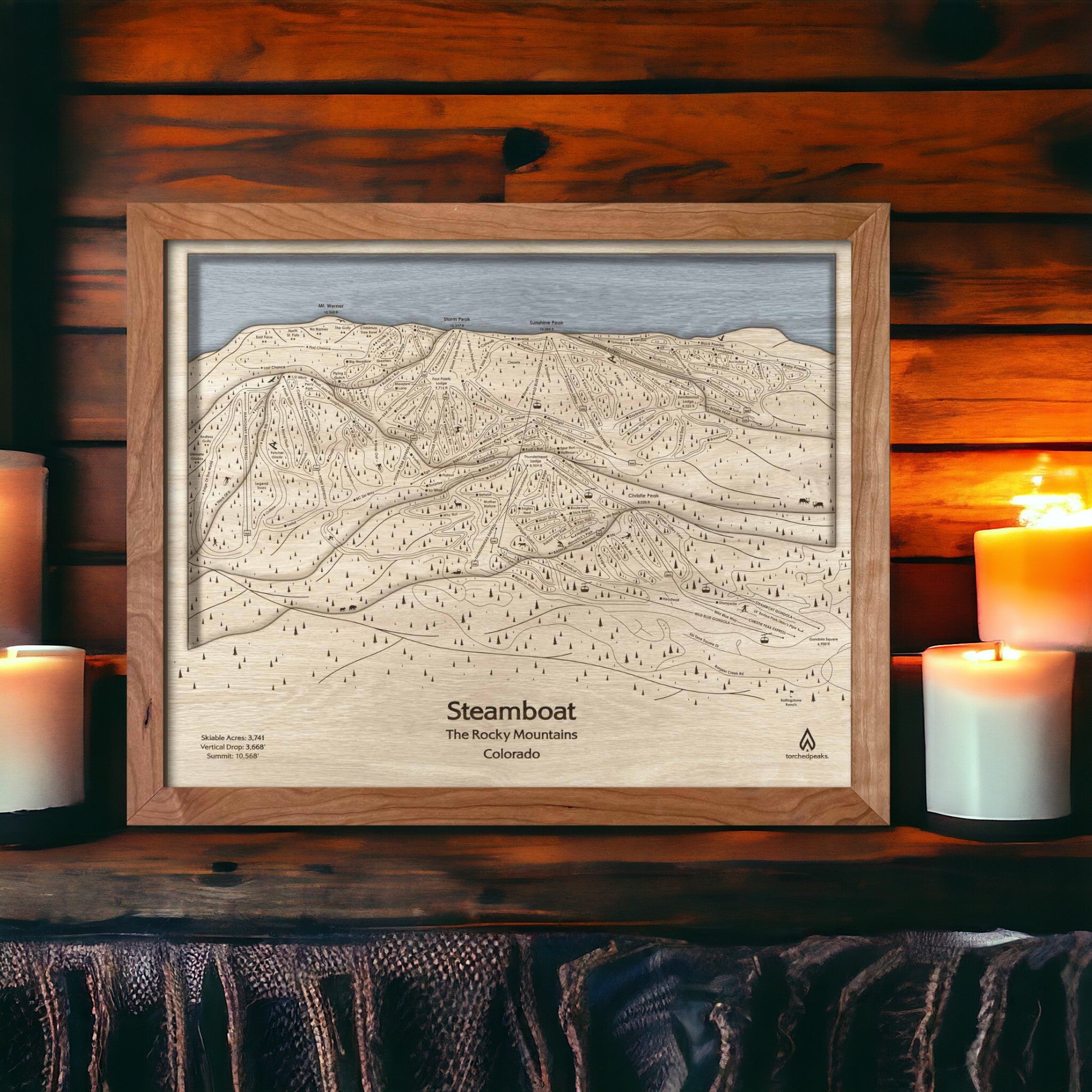 Ski House Decor - Steamboat Ski Trail Map
