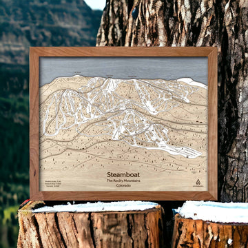 Gifts for Skiing Couple, Steamboat Ski Resort Trail Map