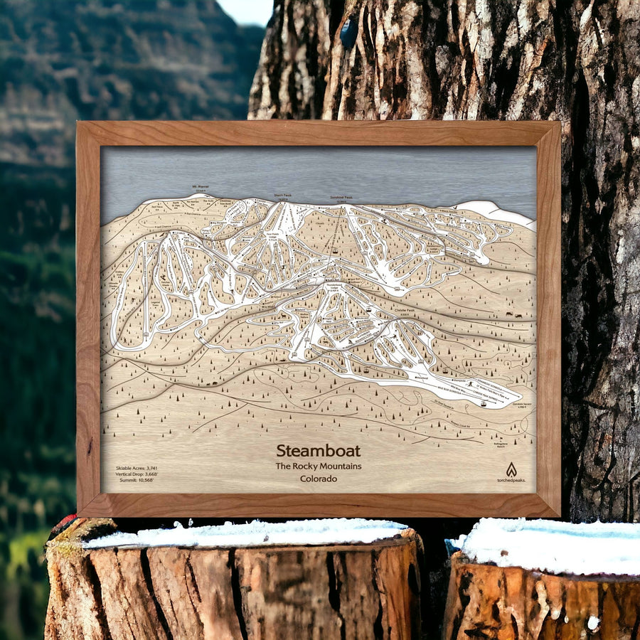 Gifts for Skiing Couple, Steamboat Ski Resort Trail Map