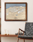 Stowe Vermont Ski Trail Map, Framed Wooden Ski Map by Torched Peaks