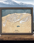 Stowe Vermont Wood Ski Map, Skiing Wall Art