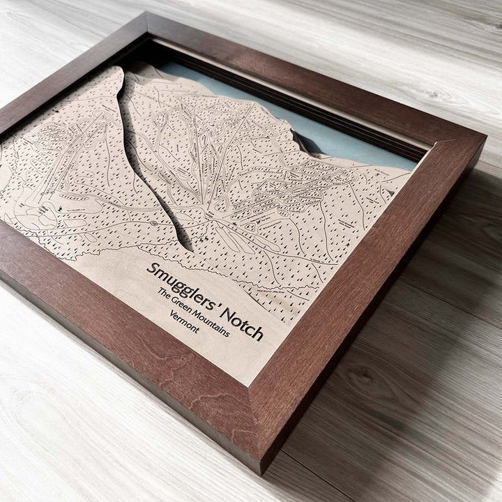 Torched Peaks | Handcrafted Ski Trail Map Wall Art