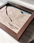 Torched Peaks | Ski Slope Mountain Art Laser Engraved Maps