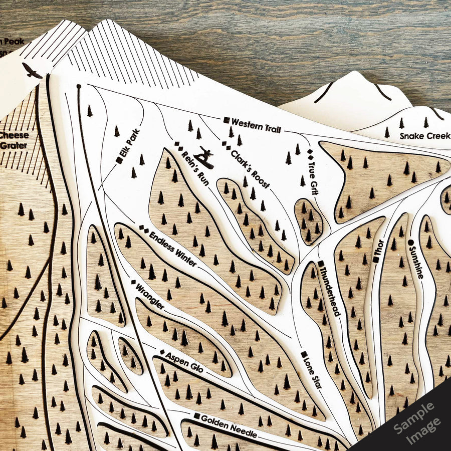 Wood Ski Map, Ski Home Wall Art