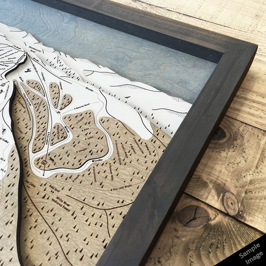 Torched Peaks Laser Engraved Ski Trail Maps