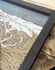 Torched Peaks Laser Engraved Ski Trail Maps