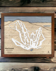 Wachusett Ski Trail Map Wall Art, 3D Wooden Map