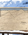 Whiteface Mountain Wood Ski Map, Minimalist Wood Ski Art