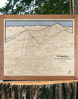 Whiteface NY Wooden Ski Map, Torched Peaks Authentic Ski Map