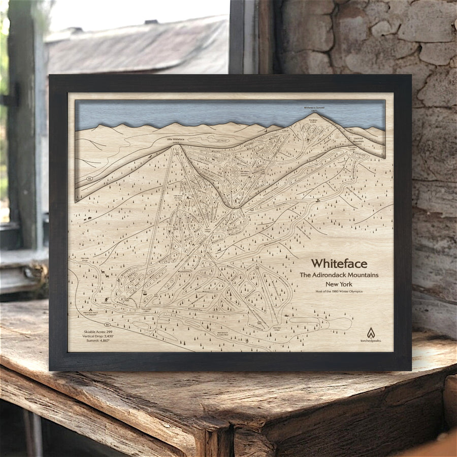 Whiteface Mountain Ski Map, Framed Ski poster