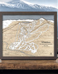 Ski House Decor, Skiing Art, Whiteface Mountain Ski Slopes Map engraved in wood