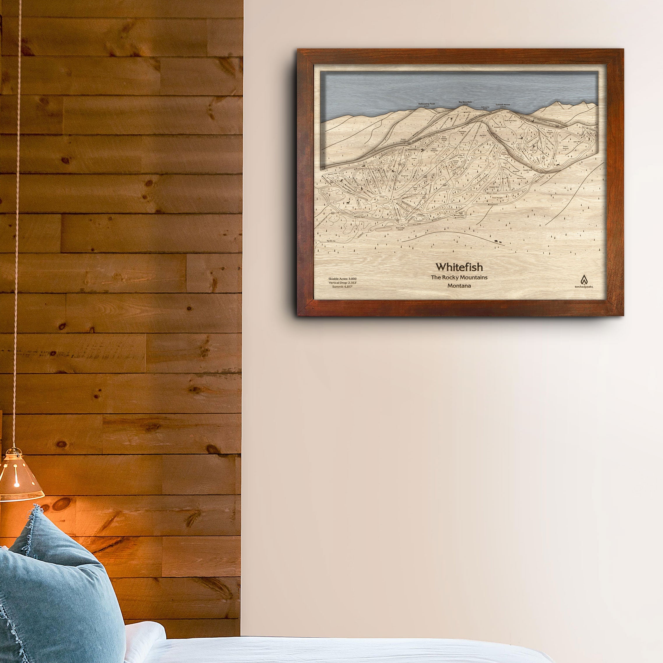 Wooden Whitefish Montana Ski Resort Map