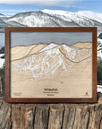 Ski House Decor, Whitefish Montana Wooden Ski Trail Map