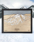 Laser engraved Ski Map, Whitefish Montana Wooden Ski Trail Map