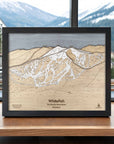 Whitefish Montana Ski Trail Map, 3D Wood Mountain Art