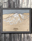 Whitefish Montana Wooden Ski Trail Map, Rustic Mountain Art
