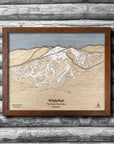 Whitefish Montana Wooden Ski Trail Map, Ski Slope Poster