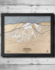 Whitefish Montana Wooden Ski Trail Map, Mountain Modern Decor